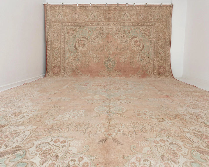 Multicolor Turkish Oushak Rug 11' 5" x 19' 2" Hand-Knotted | No. VR40796