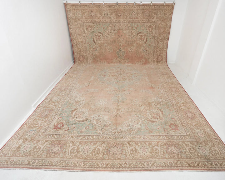 Multicolor Turkish Oushak Rug 11' 5" x 19' 2" Hand-Knotted | No. VR40796