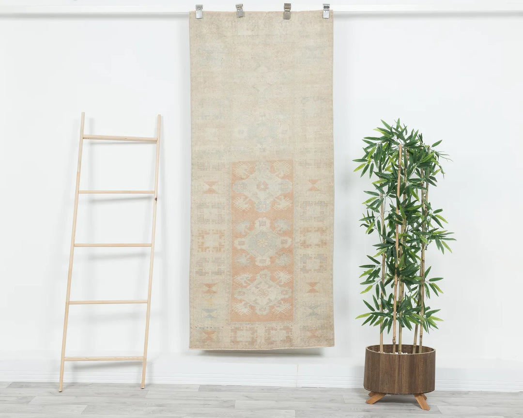 Beige Turkish Oushak Rug 5' x 6' 1" Hand-Knotted | No. VR40884