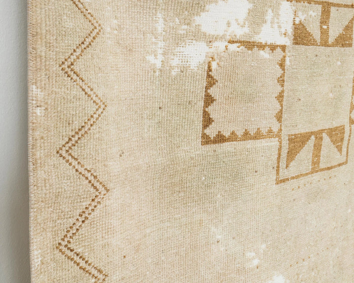 Beige Turkish Oushak Rug 4' 2" x 12' 10" Hand-Knotted | No. VR40889
