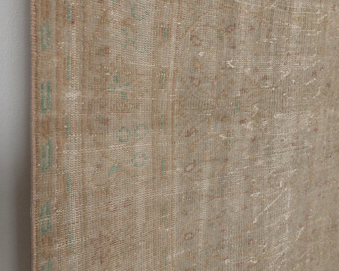 Beige Turkish Oushak Rug 6'7" x 9'7" Hand-Knotted | No. VR41095