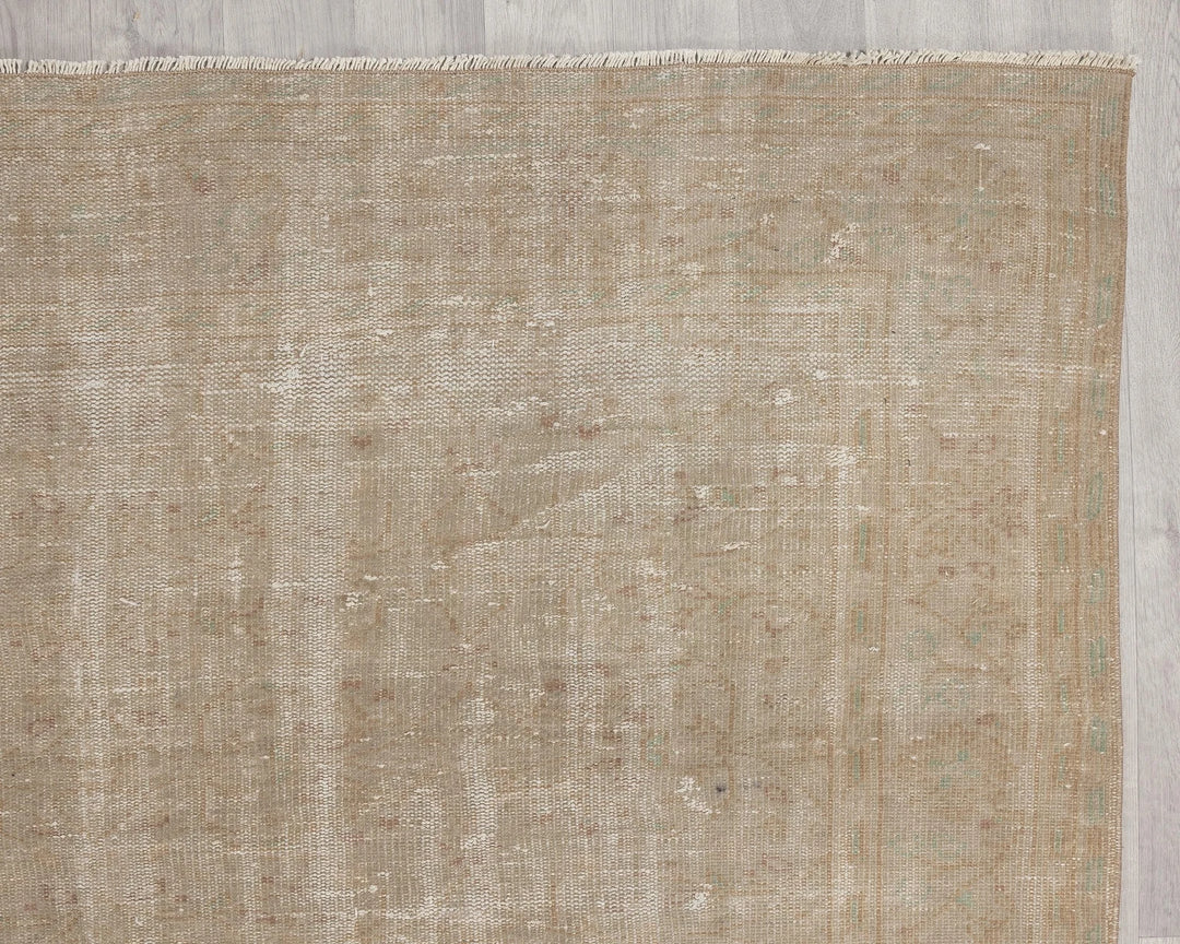 Beige Turkish Oushak Rug 6' 7" x 9' 7" Hand-Knotted | No. VR41095