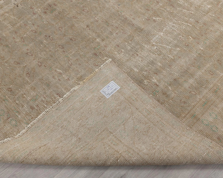 Beige Turkish Oushak Rug 6'7" x 9'7" Hand-Knotted | No. VR41095
