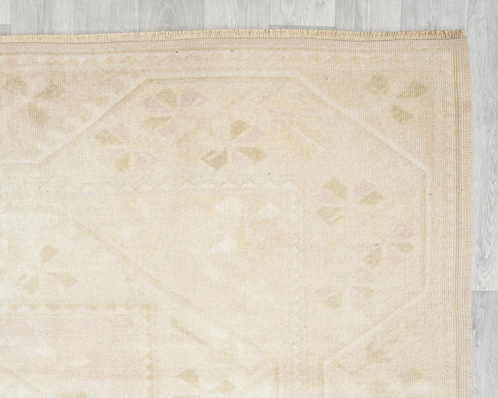 Beige Turkish Oushak Rug 6' 7" x 9' 4" Hand-Knotted | No. VR41139