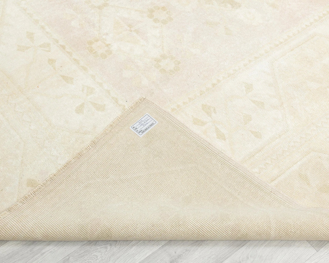 Beige Turkish Oushak Rug 6' 7" x 9' 4" Hand-Knotted | No. VR41139