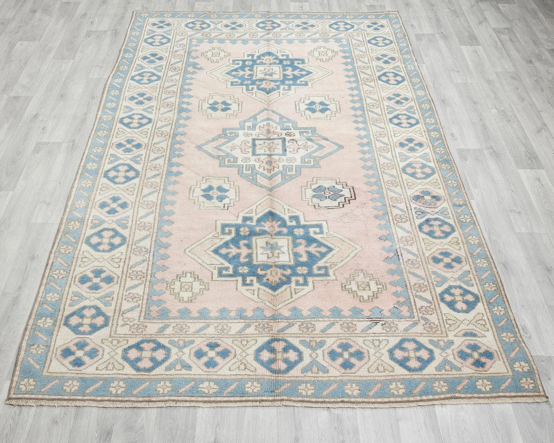 Multicolor Turkish Oushak Rug 8' x 5' 7" Hand-Knotted | No. VR41144