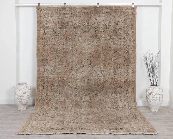 Multicolor Turkish Oushak Rug 6'11" x 10'1" Hand-Knotted | No. VR41154