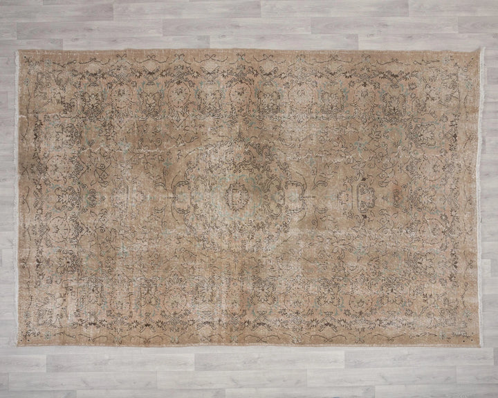Multicolor Turkish Oushak Rug 6'11" x 10'1" Hand-Knotted | No. VR41154