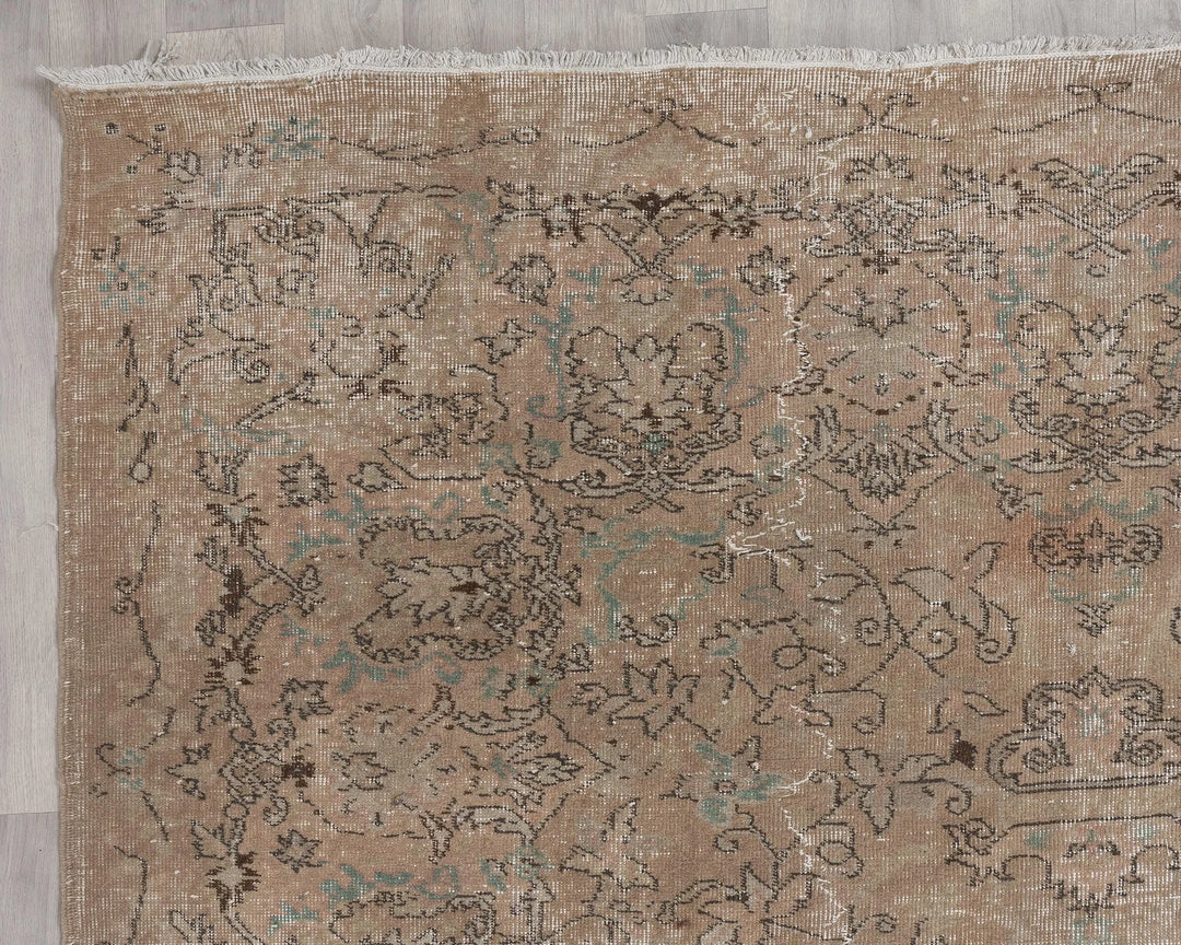 Multicolor Turkish Oushak Rug 6'11" x 10'1" Hand-Knotted | No. VR41154
