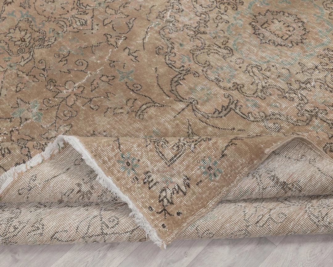 Multicolor Turkish Oushak Rug 6'11" x 10'1" Hand-Knotted | No. VR41154