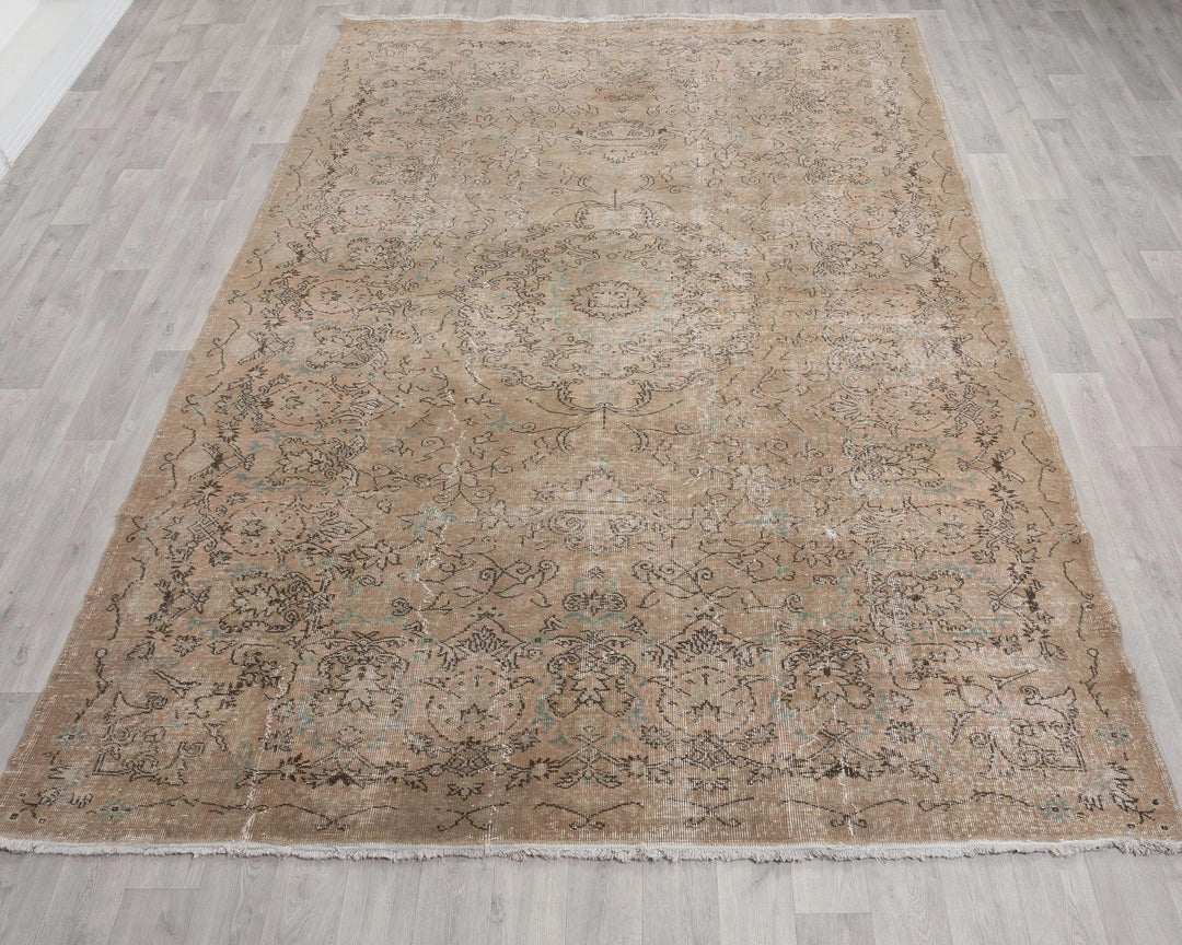 Multicolor Turkish Oushak Rug 6'11" x 10'1" Hand-Knotted | No. VR41154