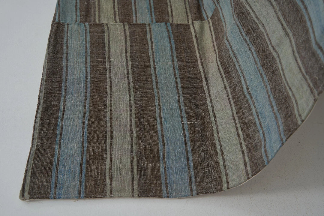 Brown Turkish Kilim Rug 5' 10" x 11' 1" Flat-Weave | No. VR41155