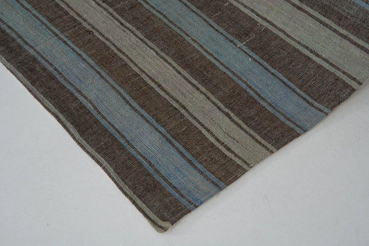 Brown Turkish Kilim Rug 5' 10" x 11' 1" Flat-Weave | No. VR41155