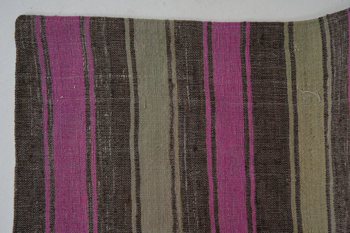 Brown Turkish Kilim Rug 5' 10" x 11' 1" Flat-Weave | No. VR41155