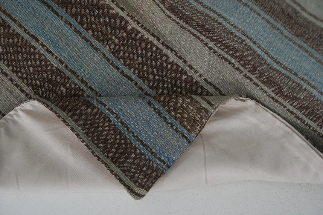 Brown Turkish Kilim Rug 5' 10" x 11' 1" Flat-Weave | No. VR41155