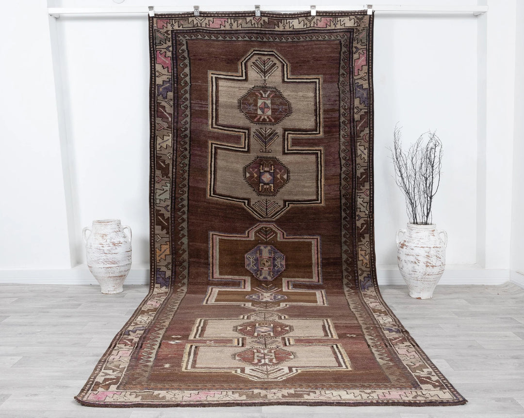 Multicolor Turkish Oushak Rug 5' 1" x 10' 11" Hand-Knotted | No. VR41259