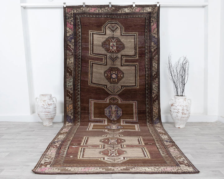 Multicolor Turkish Oushak Rug 5' 1" x 10' 11" Hand-Knotted | No. VR41259