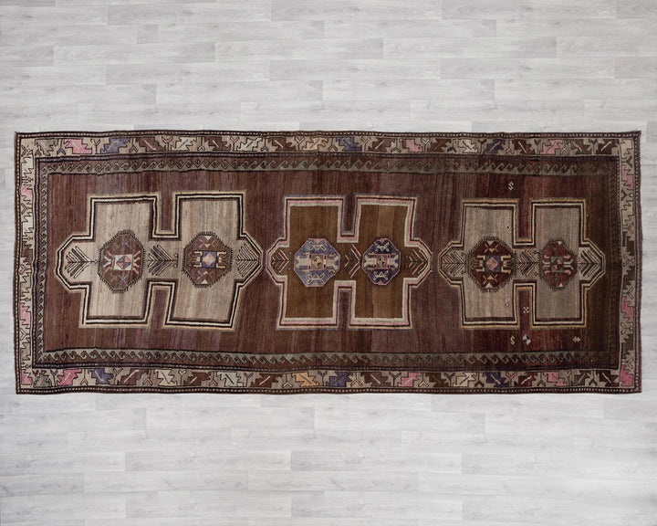 Multicolor Turkish Oushak Rug 5' 1" x 10' 11" Hand-Knotted | No. VR41259