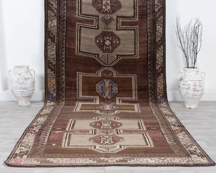 Multicolor Turkish Oushak Rug 5' 1" x 10' 11" Hand-Knotted | No. VR41259