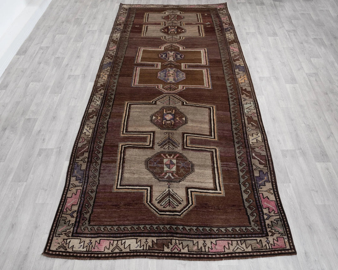 Multicolor Turkish Oushak Rug 5' 1" x 10' 11" Hand-Knotted | No. VR41259