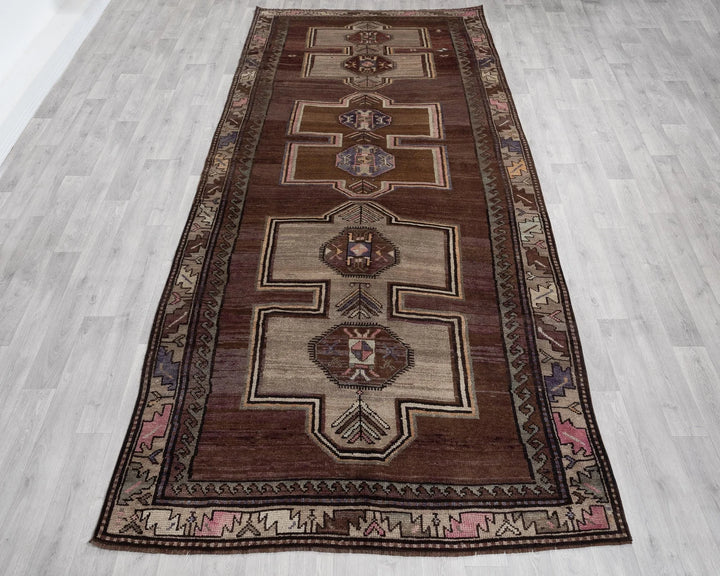 Multicolor Turkish Oushak Rug 5' 1" x 10' 11" Hand-Knotted | No. VR41259