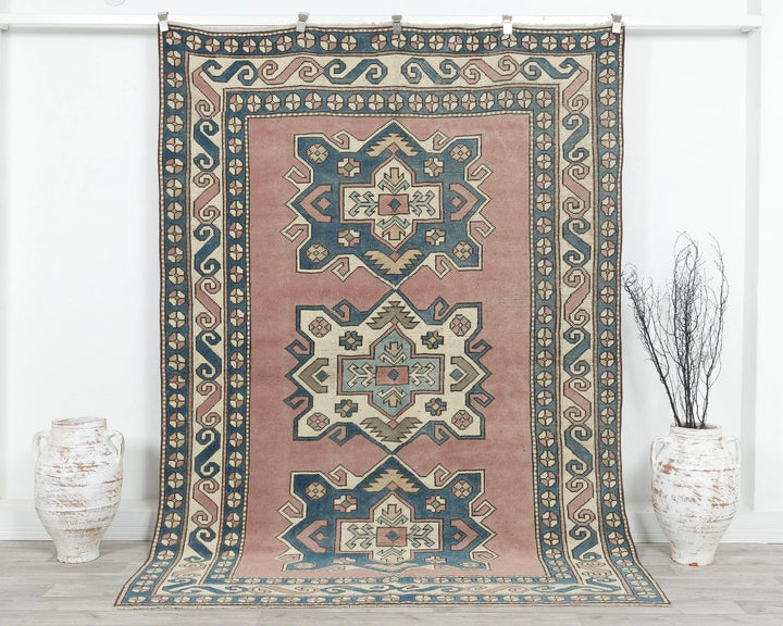 Multicolor Turkish Oushak Rug 6'1" x 8'6" Hand-Knotted | No. VR41275