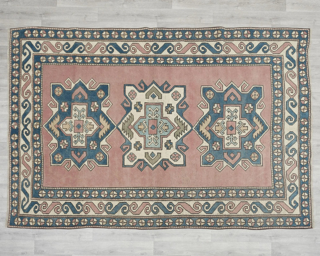 Multicolor Turkish Oushak Rug 6'1" x 8'6" Hand-Knotted | No. VR41275
