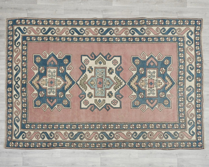 Multicolor Turkish Oushak Rug 6'1" x 8'6" Hand-Knotted | No. VR41275