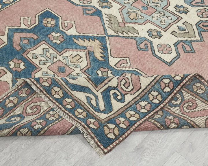 Multicolor Turkish Oushak Rug 6'1" x 8'6" Hand-Knotted | No. VR41275