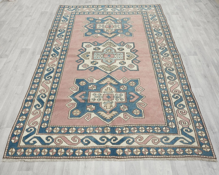 Multicolor Turkish Oushak Rug 6'1" x 8'6" Hand-Knotted | No. VR41275