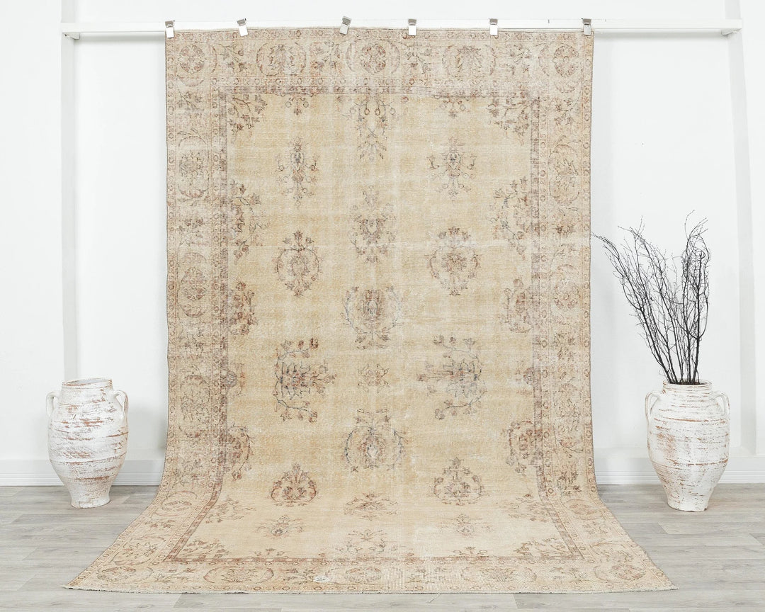 Multicolor Turkish Oushak Rug 6'1" x 9'11" Hand-Knotted | No. VR41378