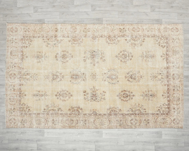 Multicolor Turkish Oushak Rug 6'1" x 9'11" Hand-Knotted | No. VR41378