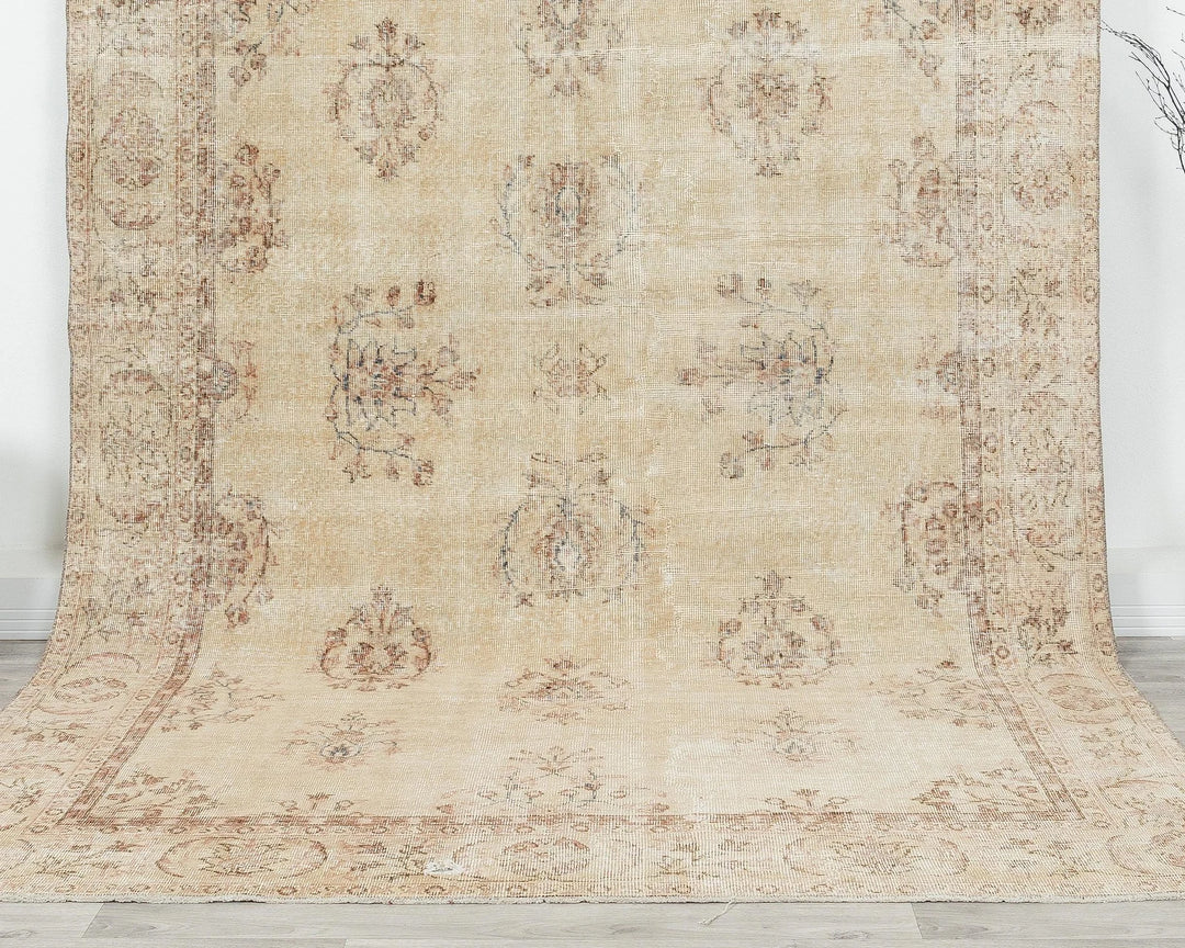 Multicolor Turkish Oushak Rug 6'1" x 9'11" Hand-Knotted | No. VR41378