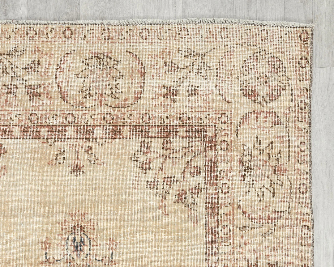 Multicolor Turkish Oushak Rug 6'1" x 9'11" Hand-Knotted | No. VR41378