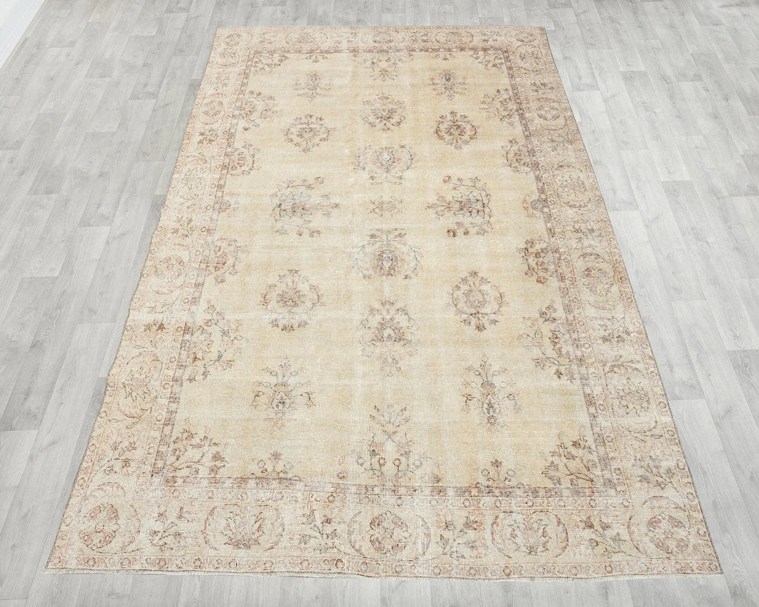 Multicolor Turkish Oushak Rug 6'1" x 9'11" Hand-Knotted | No. VR41378