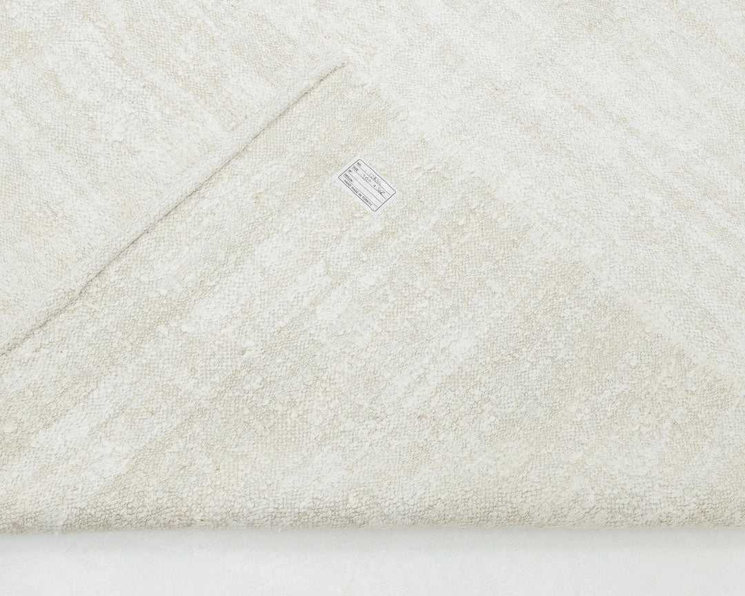 White Turkish Kilim Rug 9' 10" x 11' 11" Flat-Weave | No. VR41398