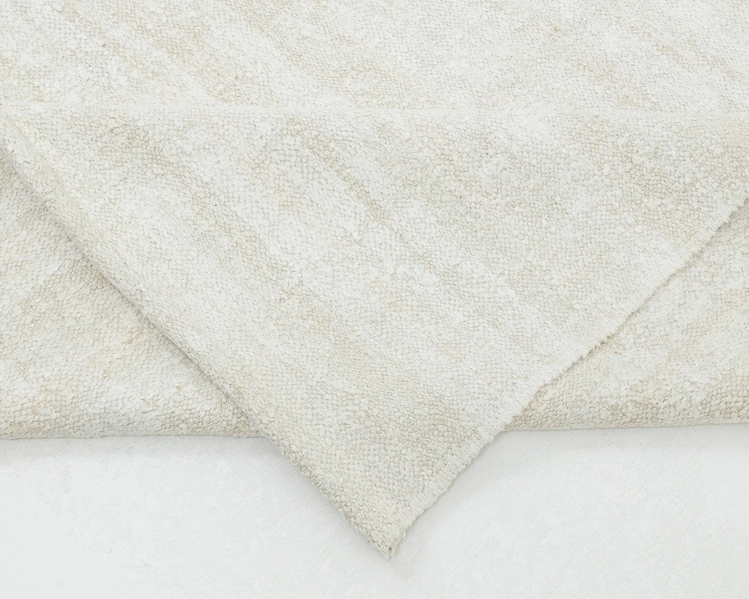 White Turkish Kilim Rug 9' 10" x 11' 11" Flat-Weave | No. VR41398