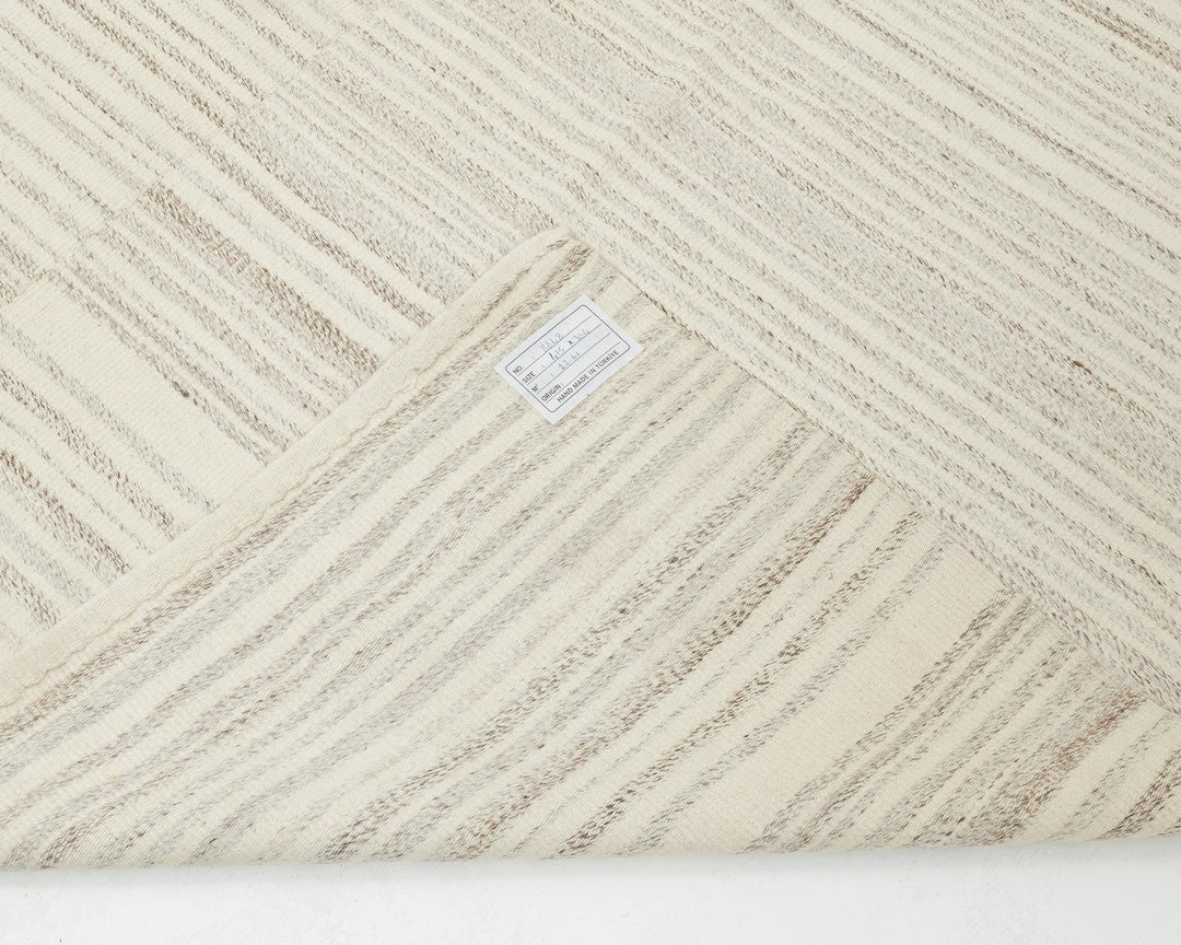 Beige Turkish Kilim Rug 10' x 13' 7" Flat-Weave | No. VR41682