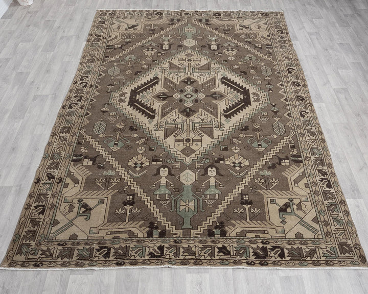 Multicolor Turkish Oushak Rug 6'7" x 10'3" Hand-Knotted | No. VR41727