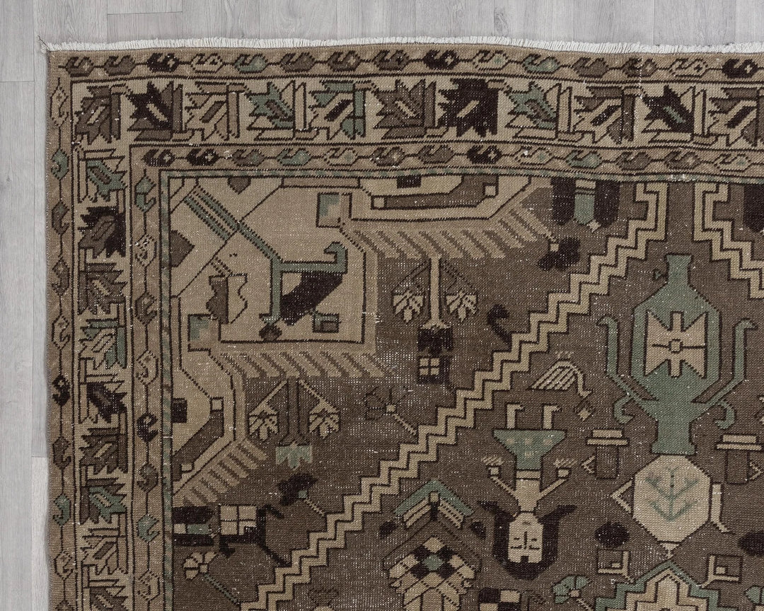 Multicolor Turkish Oushak Rug 6'7" x 10'3" Hand-Knotted | No. VR41727
