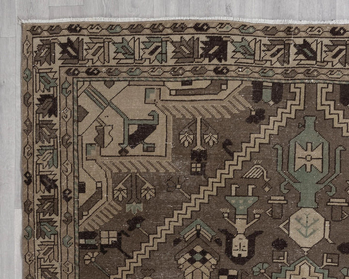 Multicolor Turkish Oushak Rug 6'7" x 10'3" Hand-Knotted | No. VR41727