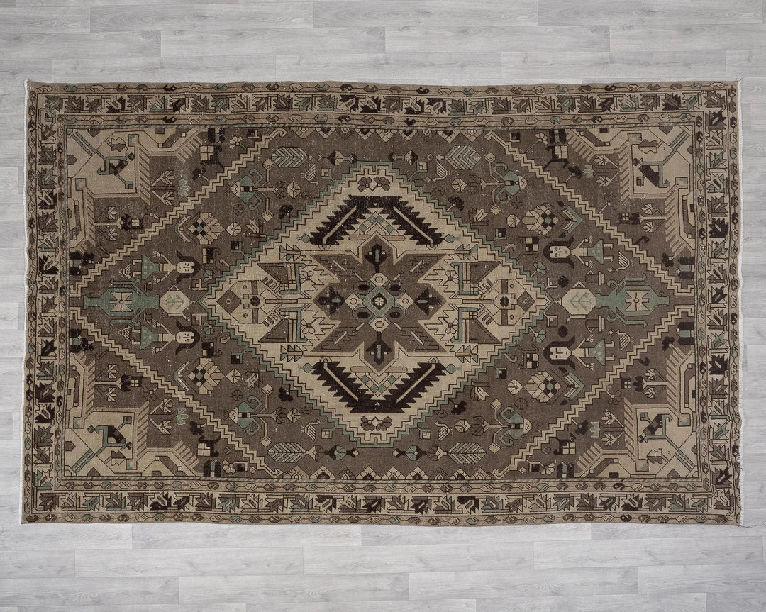 Multicolor Turkish Oushak Rug 6'7" x 10'3" Hand-Knotted | No. VR41727