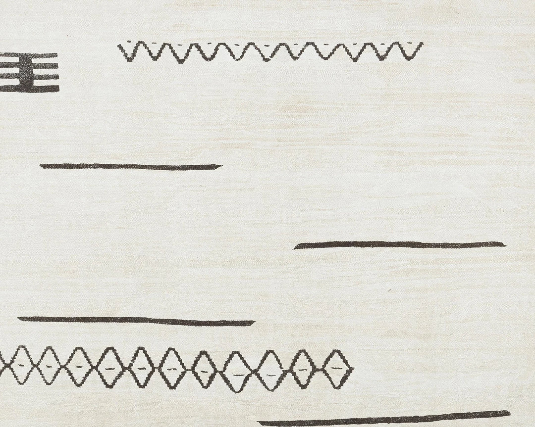 White Turkish Kilim Rug 8' x 12' 4" Flat-Weave | No. VR41784