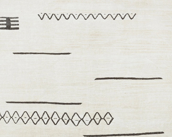 White Turkish Kilim Rug 8' x 12' 4" Flat-Weave | No. VR41784