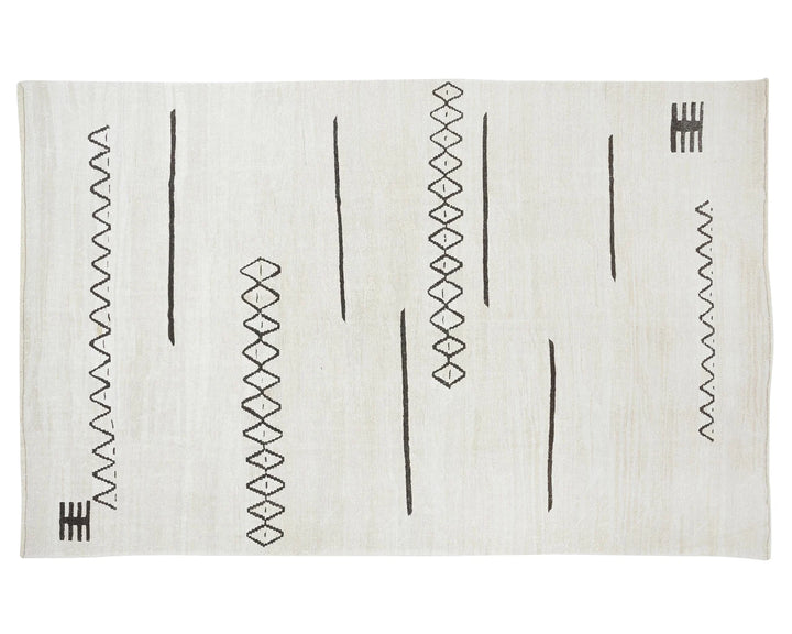 White Turkish Kilim Rug 8' x 12' 4" Flat-Weave | No. VR41784