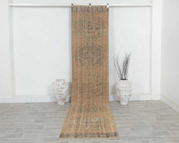 Multicolor Turkish Oushak Rug 2'7" x 11'7" Hand-Knotted