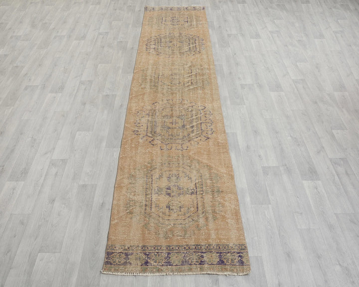 Multicolor Turkish Oushak Rug 2'7" x 11'7" Hand-Knotted view 9