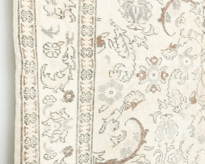 Beige Turkish Oushak Rug 8'11" x 6'3" Hand-Knotted | No. VR42107