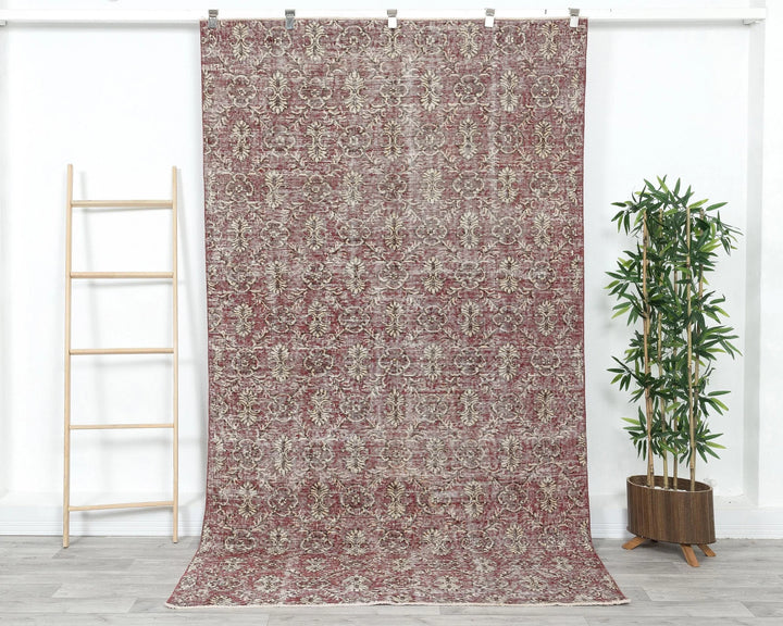 Red Turkish Oushak Rug 5' x 8' 7" Hand-Knotted | No. VR42124
