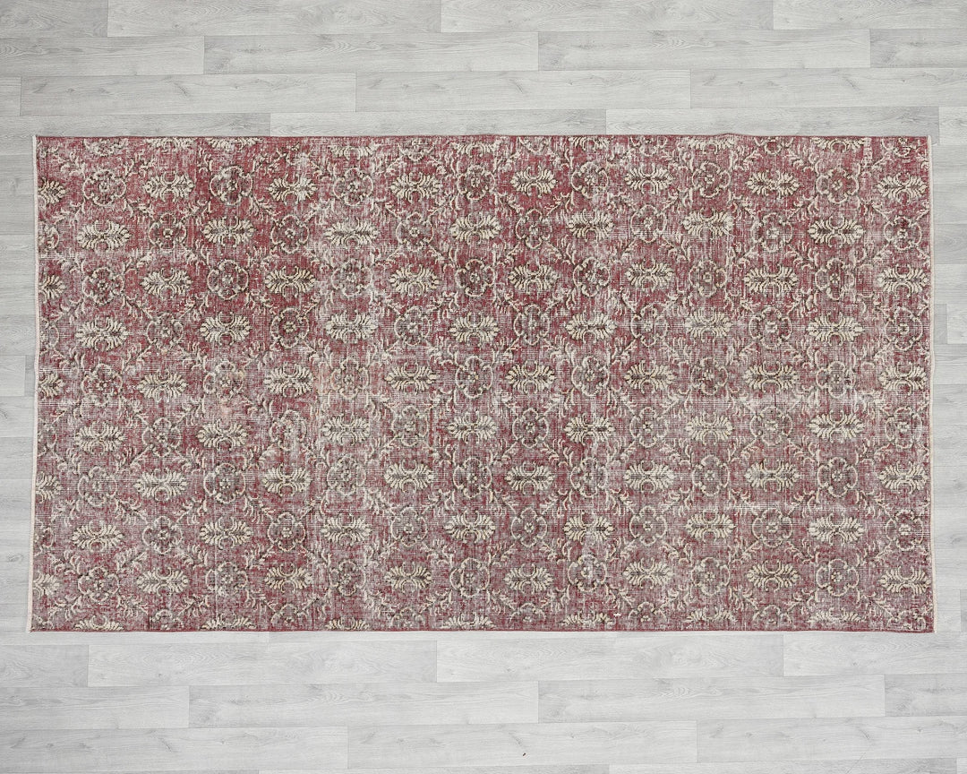 Red Turkish Oushak Rug 5' x 8' 7" Hand-Knotted | No. VR42124